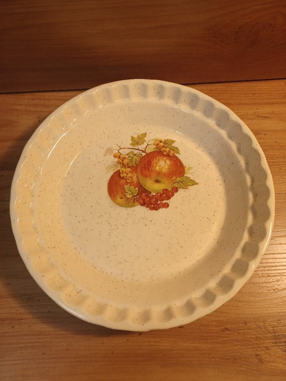 Vintage Ceramic Apple Pie Plate 10" Baking Pan Dish Platen